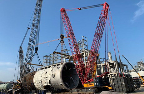 Ningbo Daxie Island propane propylene separation tower hoisting