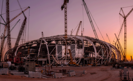 Tengfa Equipment Shines in the Middle East, Powering Saudi Aramco Stadium Construction